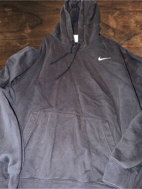 Nike Black Hoodie with White Swoosh